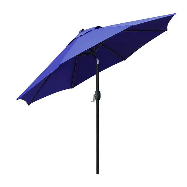 Alt view image 2 of 7 - 9' Patio Umbrella Outdoor Table Umbrella with 8 Sturdy Ribs (Navy Blue)