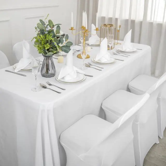 Alt view image 7 of 7 - 36 PCS Waterproof Stretch Spandex Folding Chair Covers, Dining Room Chair Slipcovers Protector for Wedding, Banquet, Party, Holidays, Celebration and DecorationWhite