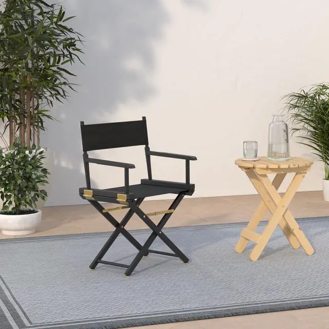 Alt view image 2 of 7 - Director's Chair ,Black Frame/Black Canvas,18" - Classic Height