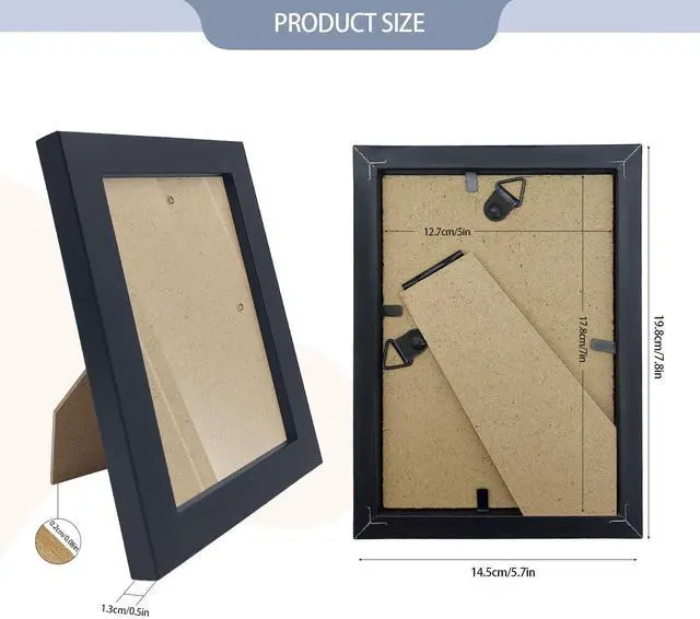 Alt view image 2 of 7 - Set of 50 Picture Frame Bulk Photo Frames Wall Mounting Simple Photo Frames Multi Picture Frames for Wall or Tabletop, 5 Inch x 7 inch Black