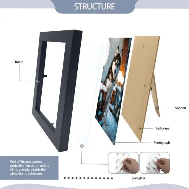 Alt view image 3 of 7 - Set of 50 Picture Frame Bulk Photo Frames Wall Mounting Simple Photo Frames Multi Picture Frames for Wall or Tabletop, 5 Inch x 7 inch Black