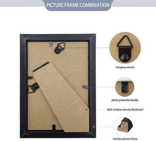 Alt view image 4 of 7 - Set of 50 Picture Frame Bulk Photo Frames Wall Mounting Simple Photo Frames Multi Picture Frames for Wall or Tabletop, 5 Inch x 7 inch Black