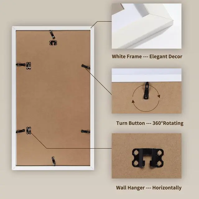 Alt view image 3 of 6 - 12 Opening 4x6 White Collage Picture Frames Set of 2, Multiple Frames for Displaying 6x4 Photos with Mat