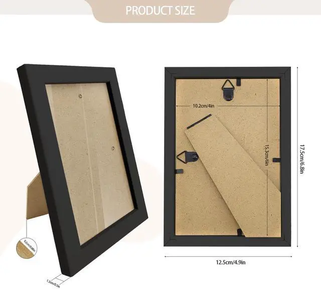 Alt view image 2 of 7 - Set of 80 Picture Frame Bulk Photo Frames Wall Mounting Simple Photo Frames Picture Frames for Wall or Tabletop, 4x6 Black