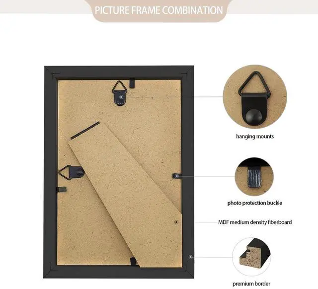 Alt view image 4 of 7 - Set of 80 Picture Frame Bulk Photo Frames Wall Mounting Simple Photo Frames Picture Frames for Wall or Tabletop, 4x6 Black