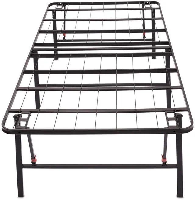 Alt view image 2 of 4 - Bed Frame with Storage, Foldable Metal Platform, Sturdy Steel, No Box Spring Needed, 18 inches High, Tool-Free Setup, Twin Size, Black