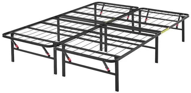 Main image of Bed Frame with Storage, Foldable Metal Platform, Sturdy Steel, No Box Spring Needed, 14 inches High, Tool-Free Setup, Full Size, Black
