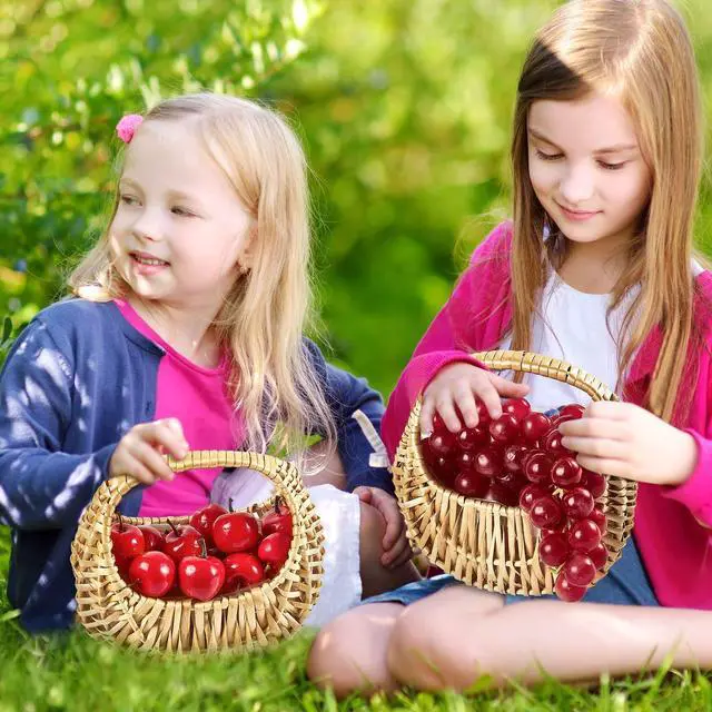 Alt view image 7 of 7 - 6 Pack Rattan Flower Girl Basket Small Half Moon Straw Wicker Basket with Handle Ideal for Wedding Flower Girl,Picnic,Garden Storage and Home Decor (Nature)