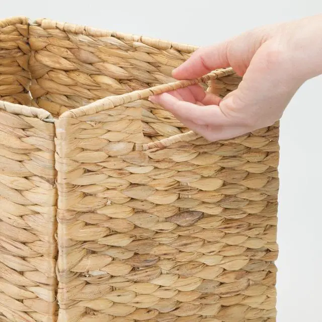 Alt view image 4 of 7 - Natural Woven Hyacinth Cube Organizer Basket with Handles, Storage for Bathroom, Laundry Room Shelf or Nursery - Perfect for Cubby Storage Units - Hold Blankets and Books - 6 Pack, Natural/Tan