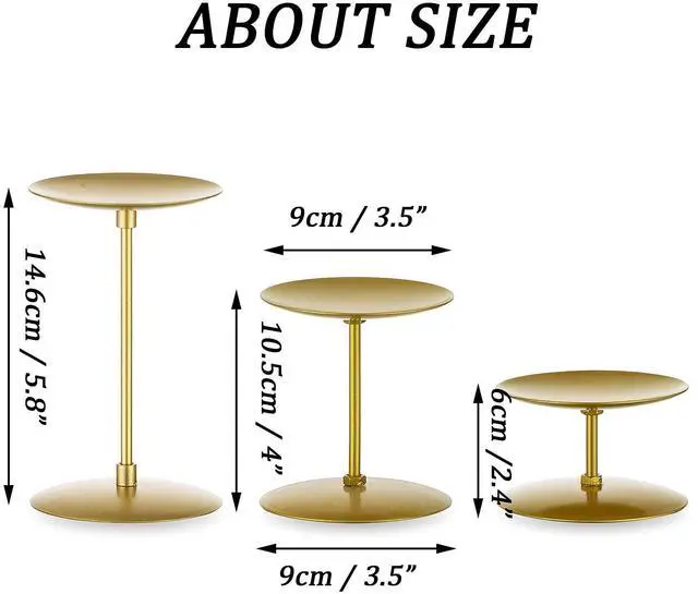 Alt view image 4 of 7 - Pillar Candle Holders Candle Plates - Set of 24 Candelabra Candle Stand Iron Plate Minimalism Modern Home Mantel Dinning Table Christmas Decorations Centerpiece for Wedding, Party, Events, Gold