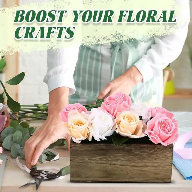 Alt view image 6 of 6 - 10 Sets 10 x 4 x 4 in Wood Rectangular Planter Boxes Bulk Wood Flower Box Centerpiece Vases with Floral Foam Blocks Rustic Flower Pot Indoor Window for Wedding Arrangement