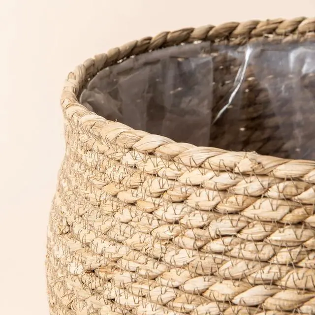 Alt view image 5 of 6 - Natural Seagrass Large Planter, Plant Pots Cover, Indoor Planters Flower Pots, 13.5+12+9 inch Pack 3