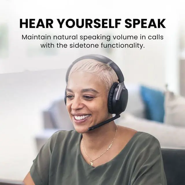 Alt view image 4 of 6 - Aria 3 - Bluetooth 5.3 Wireless Headphones with Detachable Noise-Cancelling Mic, Clear Voice for Calls, Great Sound, 55Hrs Playtime, Comfortable Fit for Work & Music