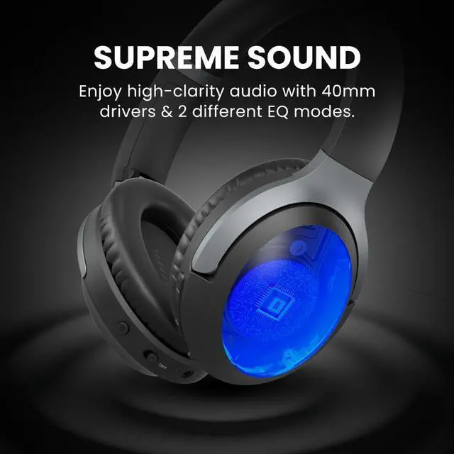 Alt view image 3 of 6 - Aria 3 - Bluetooth 5.3 Wireless Headphones with Detachable Noise-Cancelling Mic, Clear Voice for Calls, Great Sound, 55Hrs Playtime, Comfortable Fit for Work & Music
