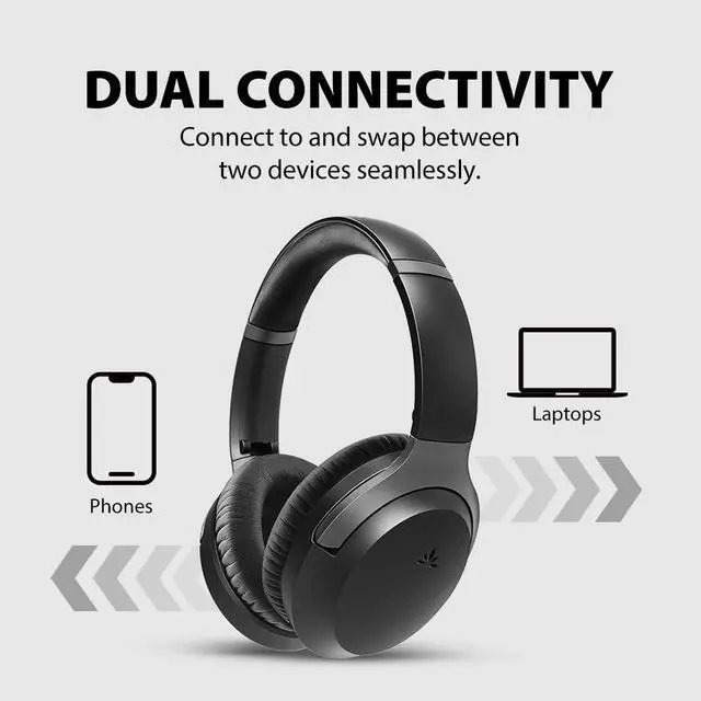Alt view image 5 of 6 - Aria 3 - Bluetooth 5.3 Wireless Headphones with Detachable Noise-Cancelling Mic, Clear Voice for Calls, Great Sound, 55Hrs Playtime, Comfortable Fit for Work & Music