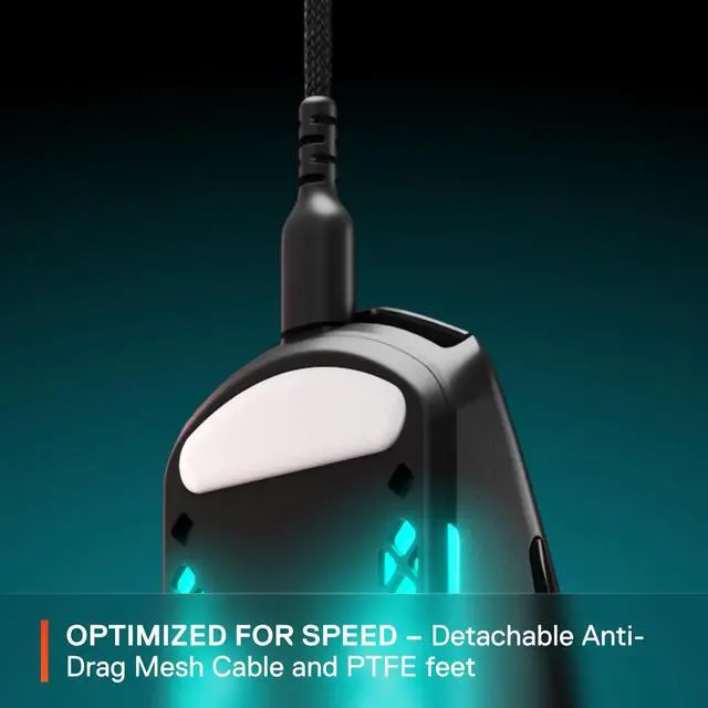 Alt view image 6 of 6 - Aerox 3 - Holey RGB Gaming Mouse - Ultra-lightweight Water Resistant Design - 8,500 DPI TrueMove Core Optical Sensor - Onyx