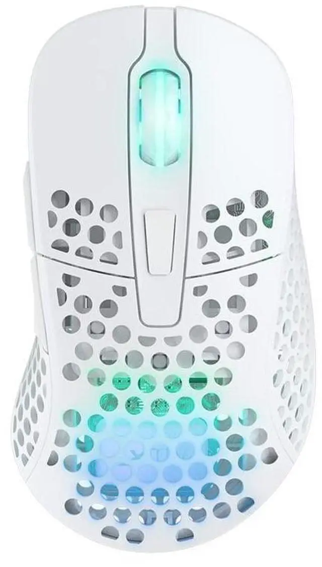 Alt view image 2 of 7 - M4 Wireless, Wireless Ultra-Light Gaming Mouse, Optimised for E-Sports, 2.4 GHz, RF RGB Lighting, Adaptable Ergonomic Right-Handed Mouse, Rechargeable, White