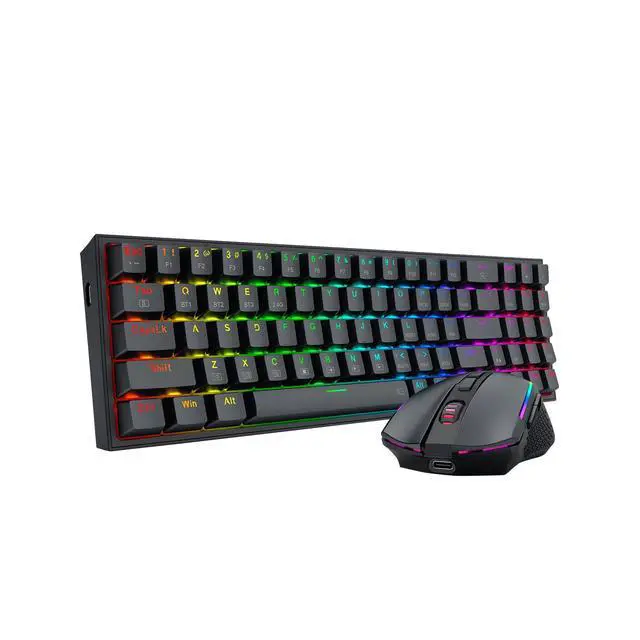 Alt view image 4 of 7 - S136 Gaming Keyboard & Mouse Combo, 75% K628 Tri-Mode Wireless RGB Mechanical Keyboard and 7200 DPI Wireless Gaming Mouse Bundle, Convenient Shared Dongle