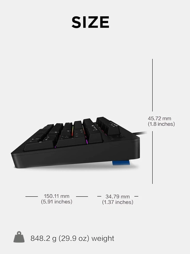 Alt view image 5 of 7 - Lenovo Legion KM310 RGB Wired Gaming Keyboard & Mouse Combo - K310 Keyboard w/Silent Operation & Compact Water-Resistant Design - M300S Mouse with 8000 Adjustable DPI, 220 IPS, 6 Programmable Buttons