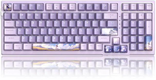 Main image of SKY98 Wireless Gasket Mechanical Gaming Keyboard, 96% Hot Swappable RGB Custom Creamy Keyboard with 5-Layer Sound Padding, BT/2.4G/USB-C, NKRO for Win/Mac (Lavender, Violet Switch)