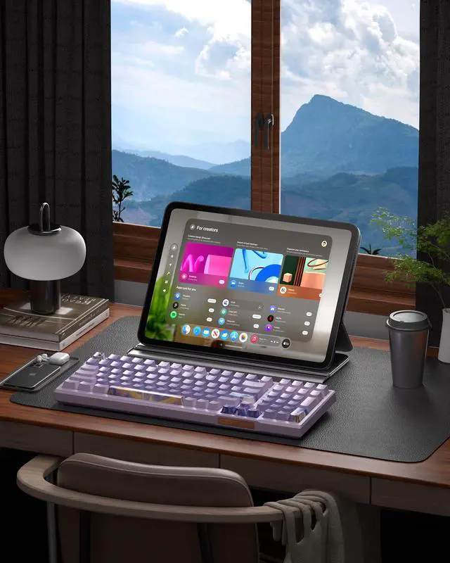 Alt view image 7 of 7 - SKY98 Wireless Gasket Mechanical Gaming Keyboard, 96% Hot Swappable RGB Custom Creamy Keyboard with 5-Layer Sound Padding, BT/2.4G/USB-C, NKRO for Win/Mac (Lavender, Violet Switch)