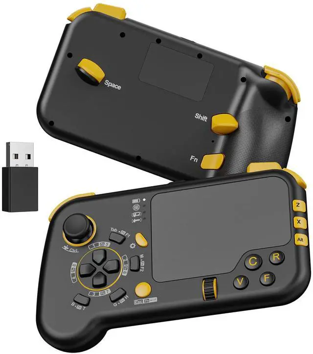 Main image of GTP01 2.4G Wireless Gaming Touchpad with Gyro, Keyboard and Mouse with Trackpad Function Game Controller Gamepad Shape for Xbox Series X|S, Xbox One, PS5, PS4, Steam, PC Windows 11 10 - Black2