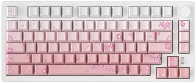 Main image of EK75PRO Sakura Pink Wireless Mechanical Gaming Keyboard,75% Hot Swap Creamy Keyboard with Knob,RGB Backlit,Gasket Custom Structure,Side Printed PBT Keycaps,2.4Ghz/BT5.1/USB-C, for Win/MAC