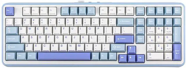 Main image of TH99 Tri-Mode Wireless Mechanical Keyboard with 8000mAh Battery, Hot Swappable Custom RGB Gaming Keyboard with Numpad, Gasket Creamy for PC/Mac/Office (Blue&White, Creamy Jade)