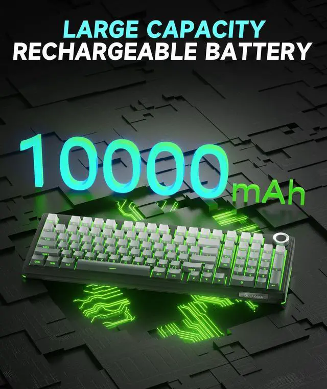 Alt view image 6 of 7 - KI99 Pro 96% Wireless Mechanical Keyboard, RGB Gaming Keyboard, Hot-Swappable Pre-Lubed Switches, Gasket Structure Creamy Keyboards for Gamer/PC/Laptop (Black)