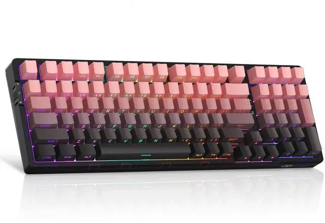 Main image of MageGee LIGHT100 Wireless Creamy Keyboard, Gasket Structure Hot Swappable, 2.4G/USB-C/BT5.0 RGB Backlit Mechanical Gaming Keyboard for Win/Mac/PC, 8000mAh Battery, Side Printed PBT Keycap, Pink