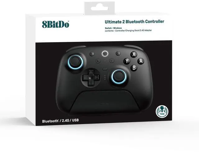 Alt view image 2 of 7 - Ultimate 2 Bluetooth Controller for Switch/Switch 2 & Windows PC, Switch Pro Controller with TMR Joysticks, Switchable Hall Effect/Tactile Triggers, Vibration and Motion Control - Black