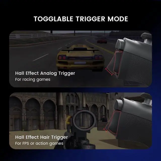 Alt view image 3 of 7 - G8 Plus Bluetooth Mobile Game Controller for Switch & iOS & Android & Tablets, Wireless Gamepad with Hall Effect Joysticks/Hall Trigger, Play Minecraft, Genshin Impact, Call of Duty Mobile