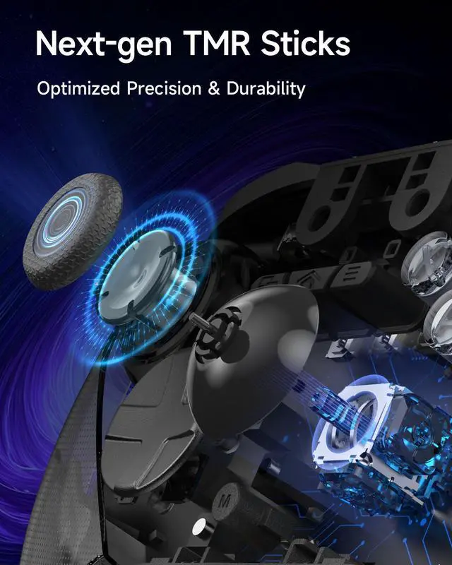 Alt view image 2 of 7 - D10 Wireless Game Controller TMR Anti-Drift Joysticks, Dual-Mode Triggers, 1000Hz Polling, Mechanical Buttons, RGB Bluetooth Gamepad for PC/Switch/Switch2/iOS/Android with Charging Dock