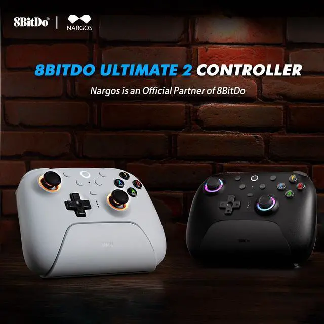 Alt view image 2 of 7 - 8BitDo Ultimate 2 Wireless Controller, Game Gamepad for PC Android Steam Deck with TMR Joysticks, Switchable Hall Effect/Tactile Triggers, RGB Fire Ring, PC Steam Gamer Gift