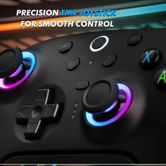 Alt view image 4 of 7 - 8BitDo Ultimate 2 Wireless Controller, Game Gamepad for PC Android Steam Deck with TMR Joysticks, Switchable Hall Effect/Tactile Triggers, RGB Fire Ring, PC Steam Gamer Gift