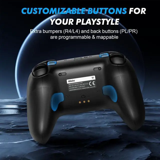 Alt view image 7 of 7 - 8BitDo Ultimate 2 Wireless Controller, Game Gamepad for PC Android Steam Deck with TMR Joysticks, Switchable Hall Effect/Tactile Triggers, RGB Fire Ring, PC Steam Gamer Gift