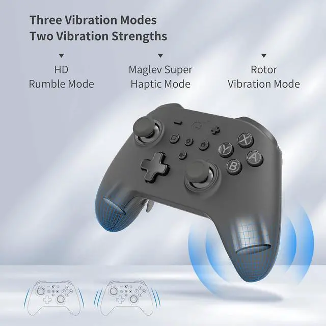 Alt view image 6 of 7 - KK3 Max Game Controller Hall Effect Joysticks Analog & Digital Triggers Wireless Pro 1000HZ Polling Rate Maglev/HD/Rotory Vibration Compatible with Switch/PC/Android/iOS/Steam Deck (Black)