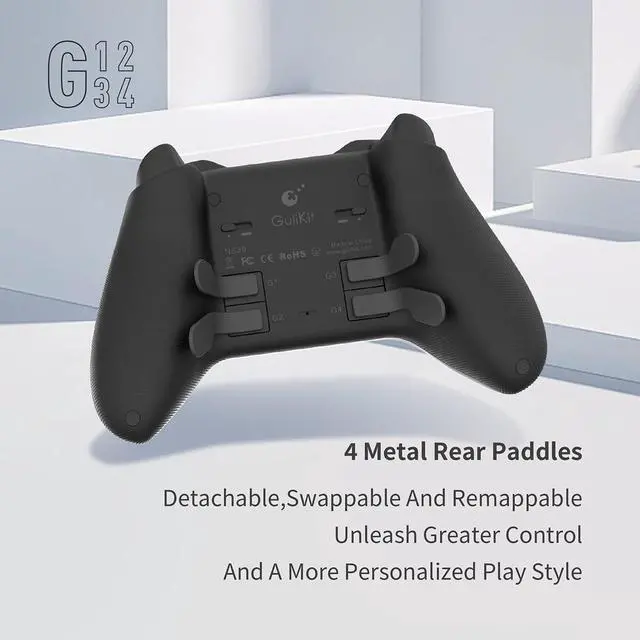 Alt view image 2 of 7 - KK3 Max Game Controller Hall Effect Joysticks Analog & Digital Triggers Wireless Pro 1000HZ Polling Rate Maglev/HD/Rotory Vibration Compatible with Switch/PC/Android/iOS/Steam Deck (Black)