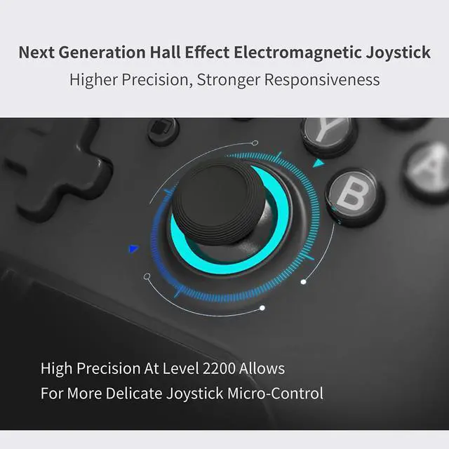 Alt view image 3 of 7 - KK3 Max Game Controller Hall Effect Joysticks Analog & Digital Triggers Wireless Pro 1000HZ Polling Rate Maglev/HD/Rotory Vibration Compatible with Switch/PC/Android/iOS/Steam Deck (Black)