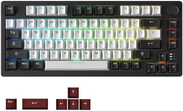 Main image of EK75PRO Wireless 75% RGB Hot-Swappable Mechanical Gaming Keyboard with Knob,2.4Ghz/BT5.1/USB-C Connectivity, 81 Keys Gasket Mount, PBT Keycaps&Linear Dream Switch for Win/MAC