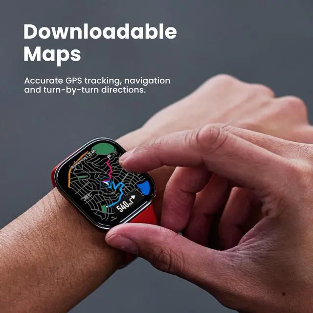 Alt view image 3 of 7 - Bip 6 Smart Watch 46mm, 14 Day Battery, 1.97" AMOLED Display, GPS & Free Maps, AI, Bluetooth Call & Text, Health, Fitness & Sleep Tracker, 140+ Workout Modes, 5 ATM Water-Resistance, Black