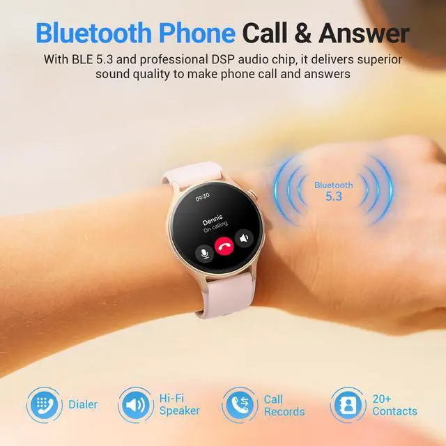 Alt view image 3 of 7 - Smart Watch for Women,1.3" AMOLED Touchscreen Fitness Tracker, Make/Answer Calls, Heart Rate SpO2 Monitor, IP68 Waterproof, Sleep & Activity Tracking Smartwatch for Android Phones iPhone