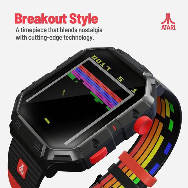 Alt view image 4 of 7 - Atari 2600, Retro Gaming Smartwatch with Selective Tech, All Day Fitness Tracker, Built-in Centipede, Pong, Missile Command, Super Breakout