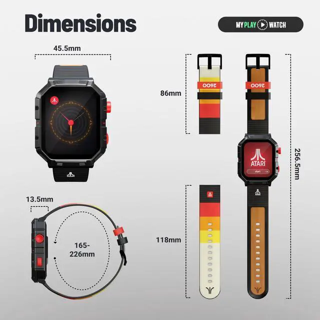 Alt view image 6 of 7 - Atari 2600, Retro Gaming Smartwatch with Selective Tech, All Day Fitness Tracker, Built-in Centipede, Pong, Missile Command, Super Breakout