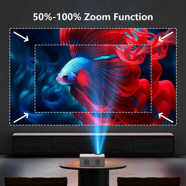 Alt view image 7 of 7 - Netflix-Officially-Licensed Mini Projector with WiFi and bluetooth, 1080P Full HD Portable Projector, Movie Projector Compatible with TV Stick Smartphone/HDMI/USB, indoor & outdoor use