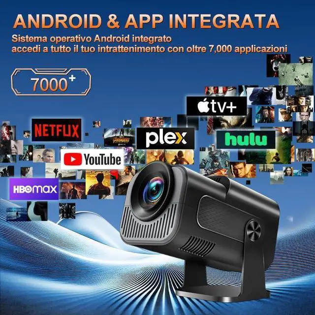 Alt view image 5 of 7 - Built-in AppsProjector 1080P Full HD, 4K Projector with 270° Rotation,Portable Projector WiFi 6 & Bluetooth 5.2 Support,Featuring Auto Keystone Correction,HDMI/USB Connectivity Projector Black