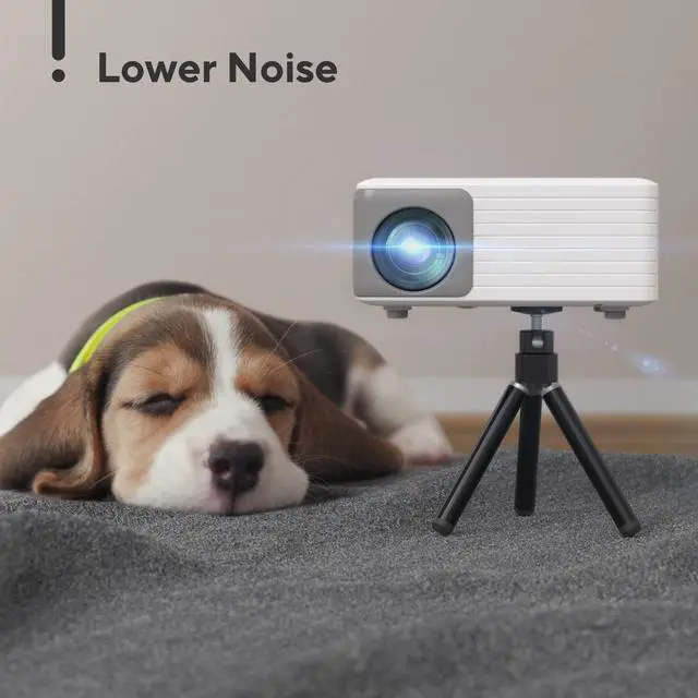 Alt view image 7 of 7 - Mini Projector with WiFi and Bluetooth, 1080P Supported Projector with Projector Stand, Portable Movie Projector for Home Theater/Outdoor, Compatible with iOS/Android/Laptop/TV Stick/HDMI/PS5