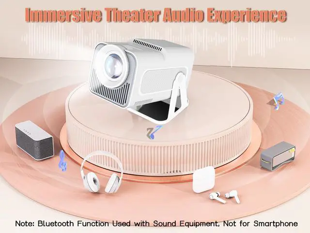 Alt view image 6 of 7 - [Netflix Licensed] Smart Mini Projector 320ANSI Native 1080P 4K Support with Official Apps, Portable Projector with WiFi and BT for Home Theater/Outdoor/Bedroom HY320 NTV