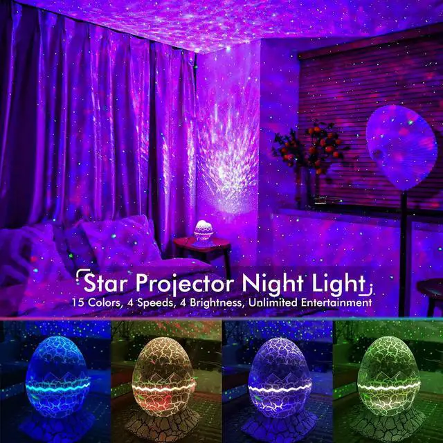 Alt view image 2 of 7 - Star Projector, Galaxy Projector LED Lights for Bedroom, App Control Projector with Bluetooth Speaker and White Noise, Night Light for Kids Adults, Christmas, Party, Ceiling, Room Decor