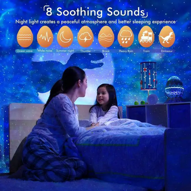 Alt view image 4 of 7 - Star Projector, Galaxy Projector LED Lights for Bedroom, App Control Projector with Bluetooth Speaker and White Noise, Night Light for Kids Adults, Christmas, Party, Ceiling, Room Decor